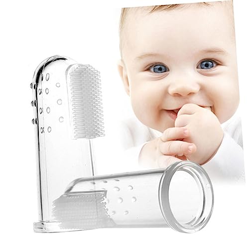 IWOWHERO 2stücke Junge Mädchen Fingerspangen-zahnbürste Transparent Weiche Borsten Sanfte Zahn Zahnfleischmassage Für Junge Mädchen Schont Empfindliches Zahnfleisch Und Reinigt Schonend