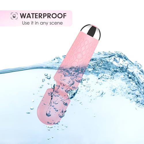 Image of jtffe Handheld Cordless Massager - 20 Speeds & 8 Modes, Quiet Waterproof Vibrating Wand for Neck Back Pain Relief & Muscle Recovery (Pink)