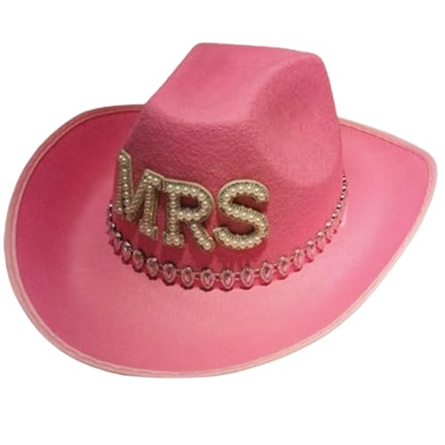Wedding Party Cowgirl Hat for Bridal Large Brim Role Play Cowboy Fashion Music Festival Bachelorette Party Cap Sun Hat
