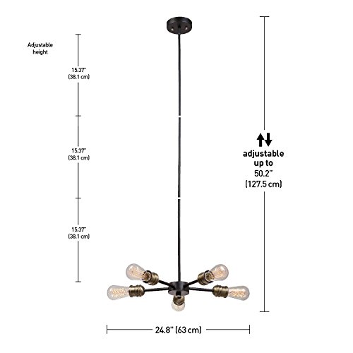 Globe Electric 65956 Novogratz 5-Light Chandelier, Brushed Brass Finish (65834) #TOP2