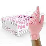 UNIGLOVES GP0051 Pearl Guantes de Nitrilo, Sin Polvo, Rosa, Talla XS (Paquete de 100 Guantes Individuales)