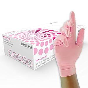 UNIGLOVES GP0052 Nitrile Examination Gloves, Size S, Pink (Pack of 100 Pieces)
