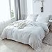 Smoofy Queen Duvet Cover White Duvet Cover Queen Size, 3 Pieces Bohemian Fringe Tassel Microfiber Bedding Cover with Zipper Closure for Men and Women (1 Duvet Cover, 2 Pillowcases)