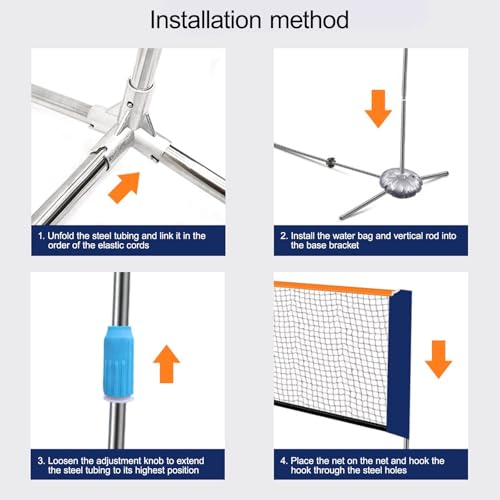 Poteau de volley robuste avec structure intégrée en acier haute densité - 4