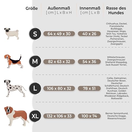 Bjird Hundebett - Hundekorb für kleine mittelgroße & große Hunde - Hundekissen - Hundesofa - EInfach zu reinigen - Joker Gesteppt - Größe: S: 64 x 49 cm - Gelb Fancy