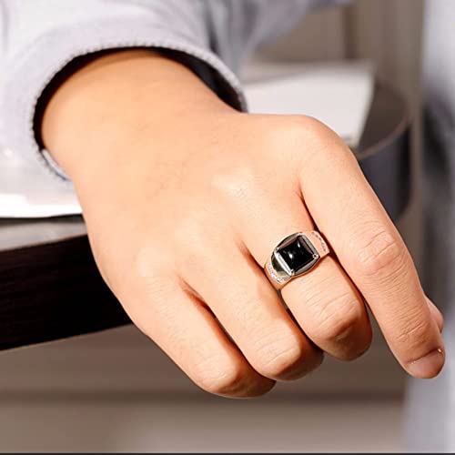 Bague réglable carrée homme en argent 925 gothique - 6