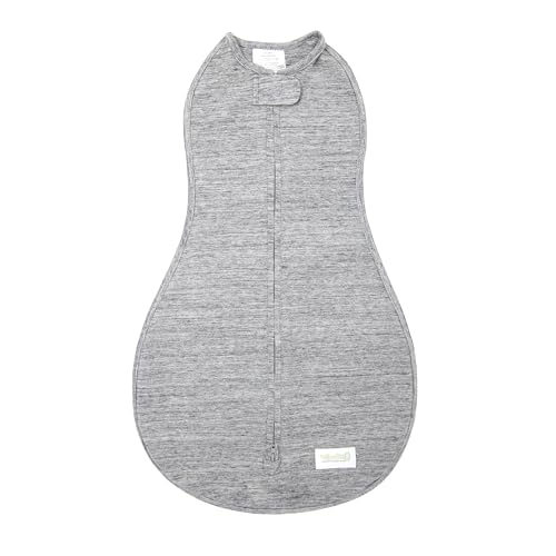 Image of Woombie Original Baby Swaddling Blanket - Soothing, Cotton Baby Swaddle with Zipper - Wearable Newborn Blanket, Twilight Heather Gray, 14-19 lbs