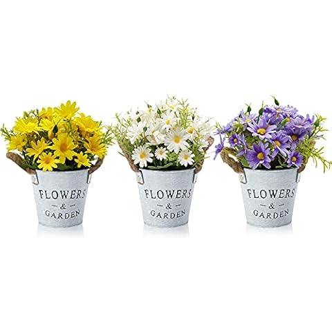 HOTLIKE Flores Artificiales de Maceta Cover