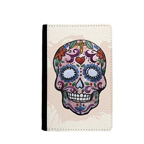 Étui portefeuille cartes tête de mort mexicain violet protection clapet