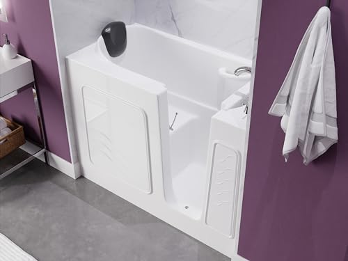 ANZZI Walk-In Bathtub 26 x 53 in Soaker, Right Drain White Acrylic, Quick Fill Faucet, Handheld Shower, ADA Compliant Seat, Slip-Resistant Floor, Grab Bar, Low Threshold, Tile Flange | AMZ2653RWS-CP by ANZZI - Image 2