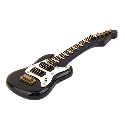EatingBiting Adult Scene Handcraft 1:12 8.5cm Dollhouse Miniature Musical Instrument Bass Guitar for Dollhouse Furniture, Mini Miniature Instrument Classical Dolls Accessory, Fashion Modern - Thumbnail 3