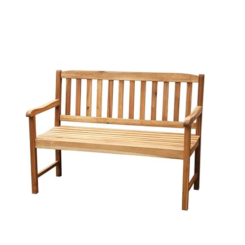 Kölle Gartenbank 2-Sitzer Akazienholz – 120x61x89 cm – rotbraune Holzbank – Gartenbank, Gartenmöbel Holzmöbel Santiago