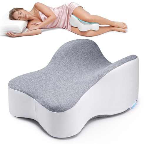 anzhixiu Long Knee Pillow for Side Sleepers, Memory Foam Leg Pillow for Sciatica,Knees,Hips,Joint and Back Pain Relief When Side Sleeping Spine Alignment Support for Knee Surgery Recovery