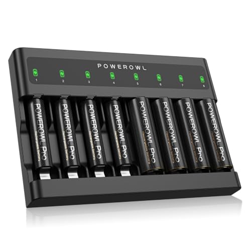 FY828 AA AAA Pilas Recargables con 8 Bahías Cargador para 1.2v AA AAA Ni-MH (Cargador+5A)