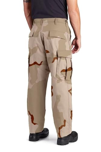 Propper F520155 Propper BDU Trouser Button Fly - 100% Cotton Ripstop, 3-color Desert, Small Long