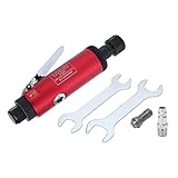 エアダイグラインダー 25000rpm 90PSI ストレート空圧ダイグラインダー 3mmおよび6mmの高精度コレット付き モールド・タイヤ・シューズ工場での研磨、研削、金属加工用 (EUスタイル)