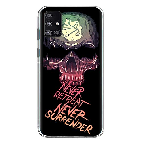 Custodia per cellulare per Halloween compatibile con Samsung Galaxy A51 5G trasparente resistente agli urti in morbido antigraffio Bumper ultra sottile con motivo floreale silicone tpu