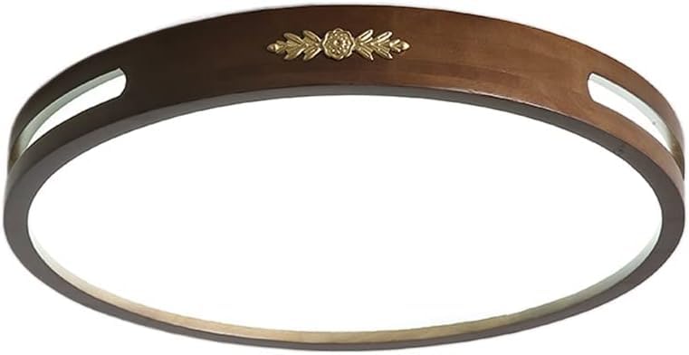 Plafonnier en bois massif LED de 40cm pour creer un salon zen