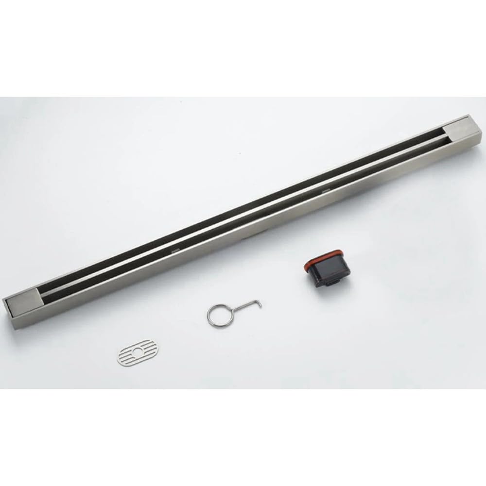 Odpływ liniowy prysznicowy 600 mm do 1000 mm, metalowy, szary, stal nierdzewna 304, odpływ podłogowy, odpływ do toalety i pralni, metalowy, szary, 600 mm, szczotkowa,Brushed Nickel-600mm