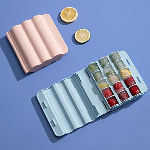 YARNOW Home Storage 1 bandeja de gelo para cubos de gelo com tampas de silicone comestíveis para cub