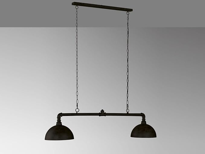 meineWunschleuchte meineWunschleuchte Hanglamp industriële stijl 2 lampen met LED & lampenkappen zwart goud photo 2
