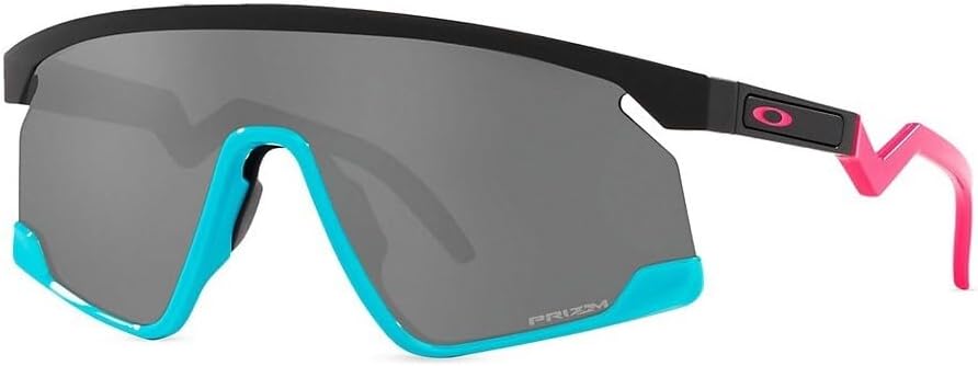 Oakley BXTR Sunglasses Matte Black/Pink/Teal with Prizm Black Lens