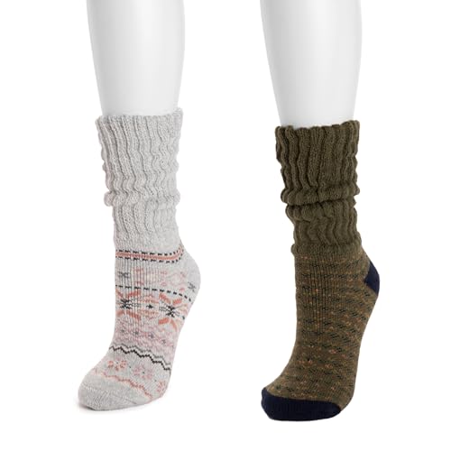 MUK LUKS Women's Slouch Heat Retainer Sock (2 Pair Pack)2