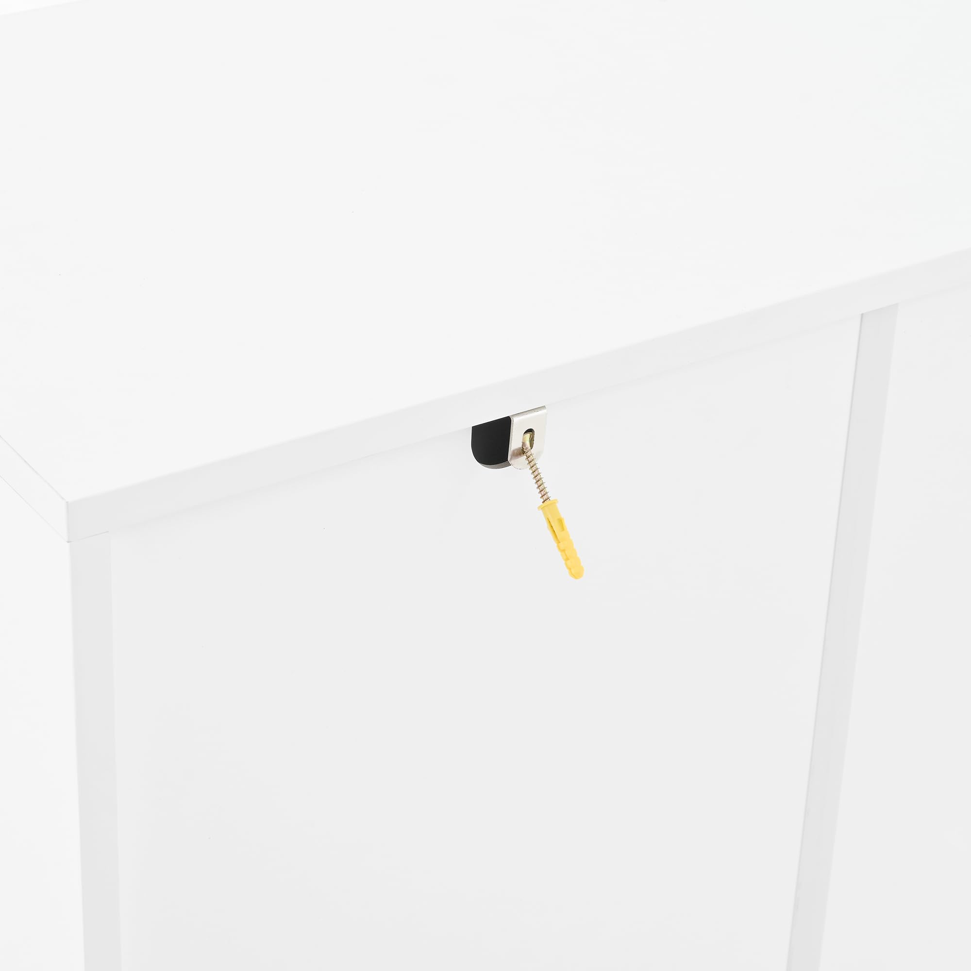 Zapatero moderno con dos puertas, dos cajones, estantes ajustables y patas doradas, espacio para 18-24 pares de zapatos, 140 x 39 x 84 cm (largo x ancho x alto)