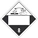 NMC DL12BUV50 Corrosive 8 Graphic Placard ? [Pack of 100] 10.75 in. x 10.75 in. Unrippable Vinyl Class 8 Dot Placard Sign