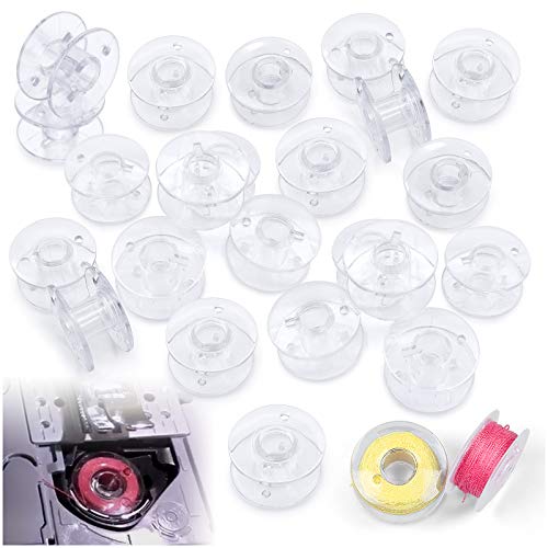 Kalevel 25pcs Sewing Machine Bobbins Plastic Clear Transparent Bobbins Sewing Machine Accessories and Tools Kit