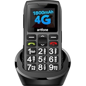 C1+4G Pro Black – Big Buttons Cell Phone for Seniors丨Basic Phone with SOS Button丨Charging Station丨1800mAh丨Loud Speaker丨Talking Clock丨Speed Dial丨Hands-free丨Large Font丨Unlocked Phones丨FM Radio