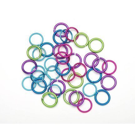 15MM (.59in.) Aluminum Jump Rings (Assorted Bright Colors, 72 Pieces/Bag)