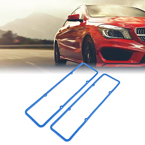 Image of X AUTOHAUX 2pcs Blue Valve Cover Rubber Steel Core Gasket for Chevy SBC 283 305 327 350 Engine Valve Cover Gasket Set