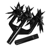 POPETPOP Cultivateur Rotatif en Plastique Léger pour Jardin, Appareil Manuel pour Aérer et Mélanger Le Sol, Adapté aux Pelouses et Jardins Matériau Abs Noir