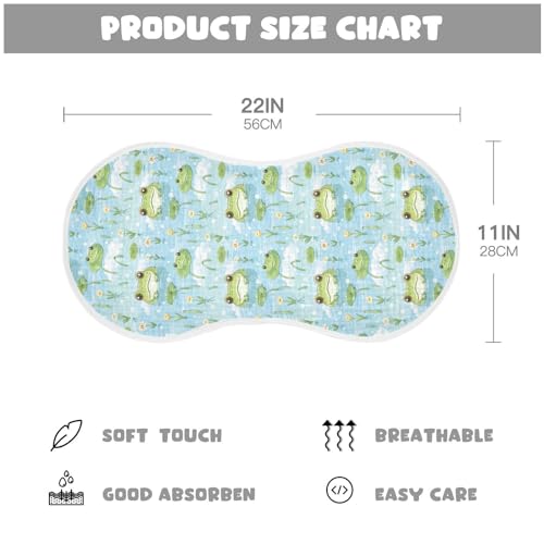 4Pcs Cute Frog Burp Cloth,Unisex Large Absorbent Soft Cotton Muslin Burping Cloths for Newborn Boys Girls,11x22in,A1132464