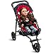 Baby Doll Stroller for Dolls - Jogger Toy Doll Stroller for Toddlers 3 Years and up, Adjustable Canopy & Storage Basket, Red Design for Kids