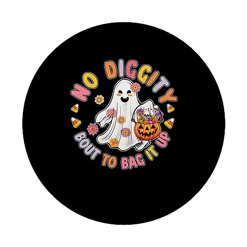 Diggity Bout To It Up Spooky No Bag Halloween Creepy PopSockets Swappable PopGrip, Black - Image 3