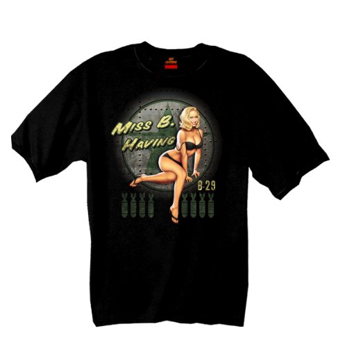 Hot Leathers Miss B-Having Pin Up Tee (Black, XXX-Large)