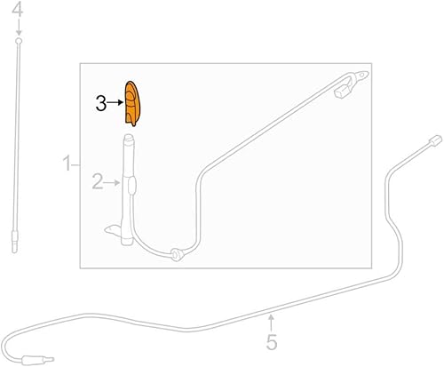 Miniatura 5 de Bisel de ojal para base de adorno de antena compatible con accesorios de camión Toyota Sienna 04-10 - El mástil de radio de montaje reemplaza las