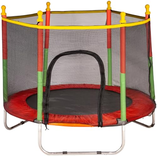 Ma Maison Trampolino per Bambini o Fitness 140 Ø Tappeto Elastico - Esterno, Intero, Giardino, Rete...