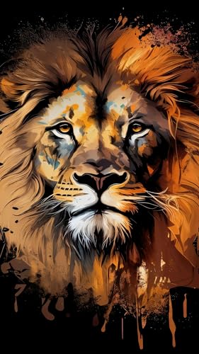 Peinture diamant XXL animaux lion B broderie kit complet 60x105cm