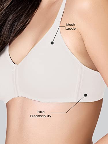 Image of Lyra Women's Cotton Non Padded Wire Free Seamless Bra White