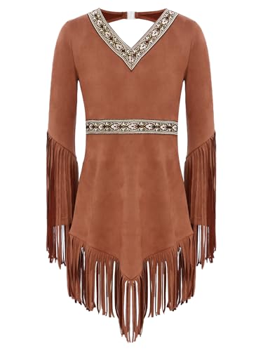 Zaldita Costume Indiana dAmerica per Bambina Monospalla Abito Carnevale Halloween