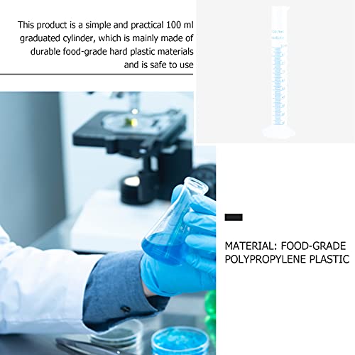Lurrose 100Ml de Plástico Transparente Cilindro Graduado Em Ciência de Medição Tubo de Ensaio 2- Fac