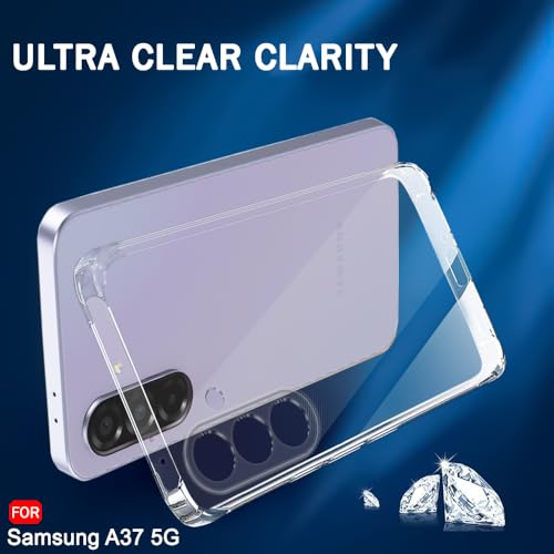Image of TheGiftKart Back Cover for Samsung Galaxy A37 5G Case | Best Camera Protection | Inbuilt Dust Plugs & Anti-Slip Grip | Ultra Clear Soft Slim Galaxy A37 Back Cover Case (Silicone, Transparent)