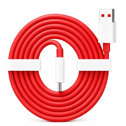 Image of Oneplus Original Warp Cable USB Type A to C (1.5M) Compatible with OnePlus 13 /13R /12R /11 /11R /10 /10R /9 /9R /8 /8T,7 /7T /4 /3 /2,CE4 /3 /2 /Lite /(Dash, Warp, SuperVooc)