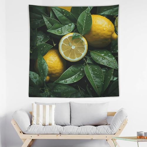 Tapisserie murale citron frais pour creer un salon cosy et une chambre esthetique