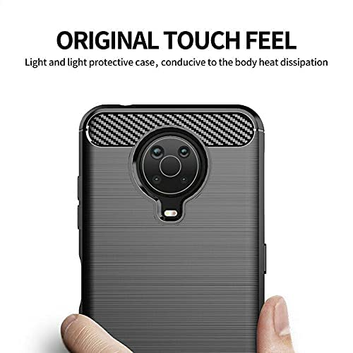 Image of NPRC Hybrid Ultra Slim Protective Case TPU Non-Slip Carbon Fiber Texture Shockproof Case Cover for Nokia G20 - Blue