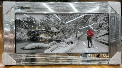 Biznest A WALK IN THE PARK Picture Liquid Glitter Wall Art Mirrored Frame 85x45cm B-FG13