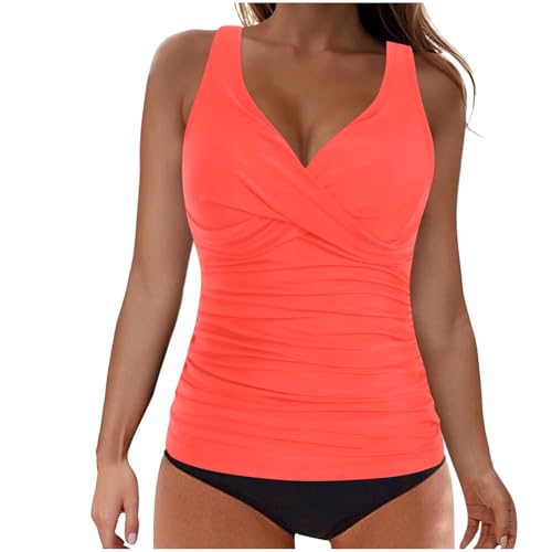 Bathing Suits Women Womens Tankini Bathing Suits Two Piece Swim Tank Top with Shorts Tankini...